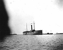 USS Resolute off Portsmouth, New Hampshire, probably while serving as a marker ship for the sea trials of the new battleship Kearsarge in May-September 1899. USS Resolute (1894) (cropped).jpg