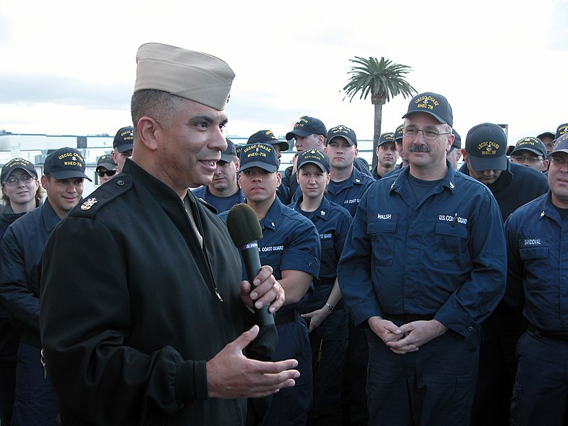 File:US Navy 070201-N-2529H-005 Master Chief Petty Officer of the Navy (MCPON) Joe R. Campa Jr. addresses the crew of Coast Guard cutter Chase (WHEC-718) during a recent trip with Master Chief Petty Officer of the Coast Guard Charle.jpg