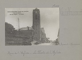 L'église de Vaulx avant 1914.