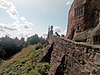 View of the mote on which Tamworth Castle stands and its surrounding walls.jpg