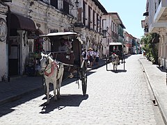 Vigan heritage village Calle Crisologo-Gen. Luna, calesas