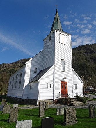 View of the church in 2018 Vikedal kirke anno 2018.jpg