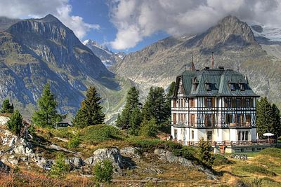 The nature centre of Pro Natura near the Aletsch Glacier (Swiss Alps).
