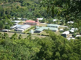 Vue du village de Tāora O Mere