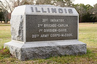 21st Illinois regiment monument in the Viniard Field, Chickamauga Viniard Field monuments, Viniard Field, Chickamauga Battlefield (20).jpg