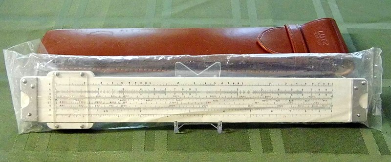 File:Vintage Lutz Slide Rule, Model No. 252, Bamboo & Celluloid, Mint in Sealed Plastic, Probably Made by Relay and Ricoh, Made in Japan (9610491954).jpg