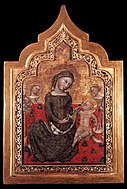 維塔萊·達·波隆尼亞（英語：Vitale da Bologna）的《謙卑的聖母》（Madonna dell'Umiltà），41 × 24cm，約作於1353年，來自吉安·賈科莫·波爾迪·佩佐利的藏品[4]