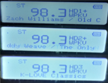 WPKV's HD Radio channels on a SPARC Radio with PSD. WPKV RDS.png