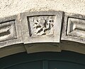 Detail: Relief über dem Portal (Wappen Abt Anton I. Unold?)