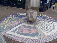 Anamorphic mosaic art West Bromwich Bus Station - sign and mosaic's (5580214957).jpg