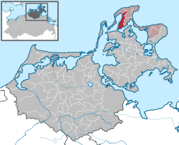 Läget för kommunen Wiek i Landkreis Vorpommern-Rügen