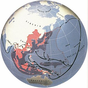 Allied attack routes against the Empire of Japan World-War-II-Pacific.jpg