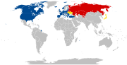 Thumbnail for File:World map showing CSTO and NATO member states with disputed regions as of 2022.svg