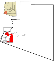 Yuma County Incorporated and Unincorporated areas Yuma highlighted.svg