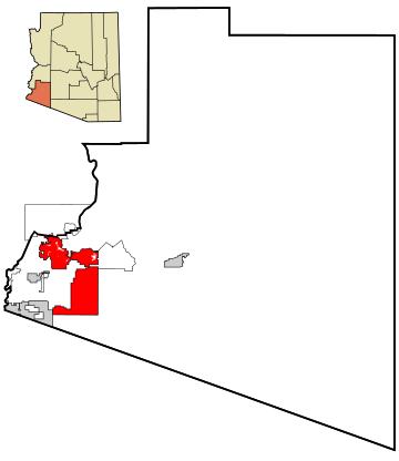 Fitxategi:Yuma_County_Incorporated_and_Unincorporated_areas_Yuma_highlighted.svg