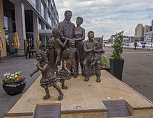 "Life From A Suitcase" sculpture installed at Pyrmont dedicated to immigrants in Australia "Life From A Suitcase" sculpture.jpg