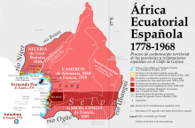 Evolution of Spanish possessions and claims in the Gulf of Guinea (1778-1968). Africa Ecuatorial Espanola.svg