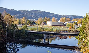 Fylkesväg 359 vid Østerå bro i Lunde.