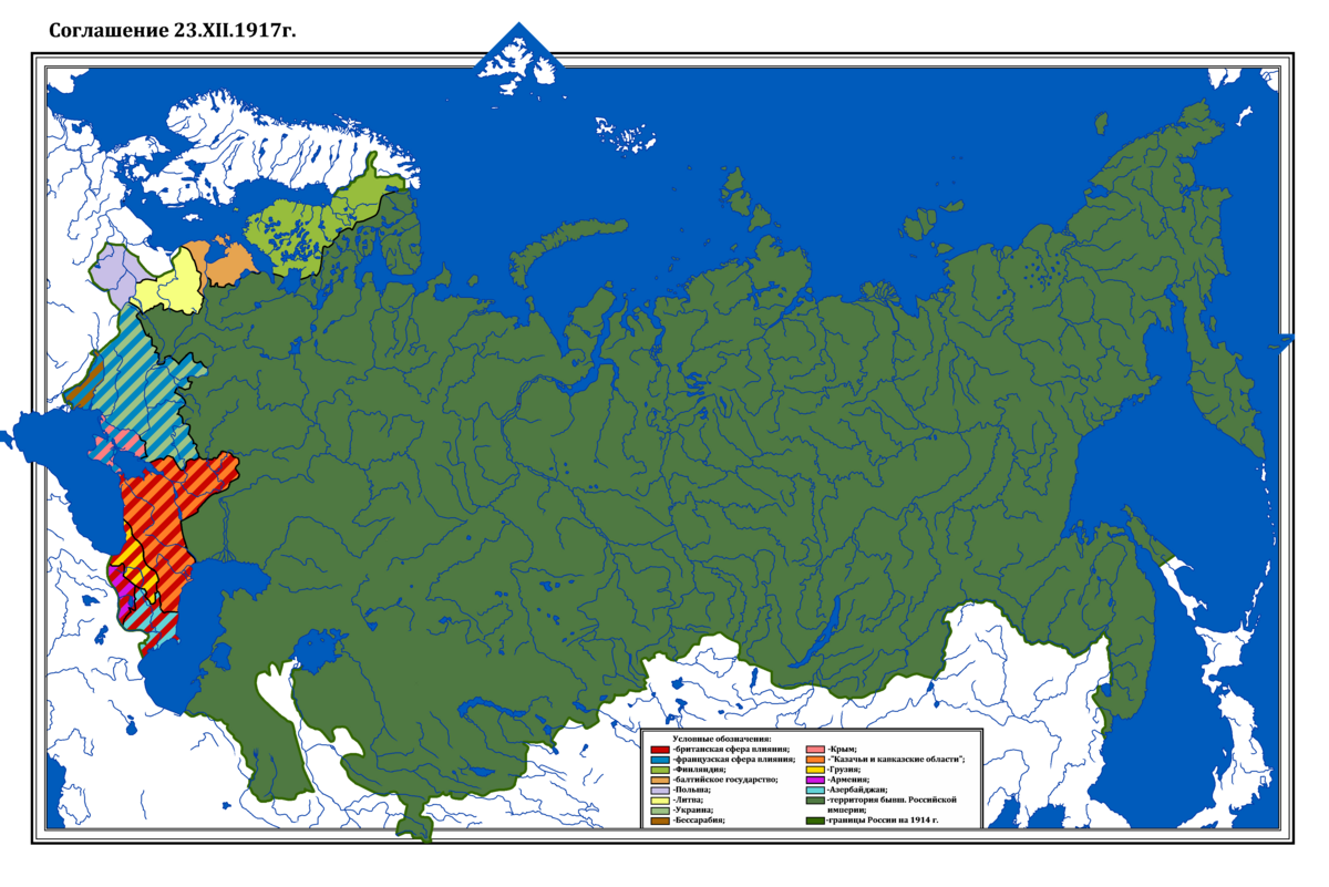 Карта россии в 1916 году