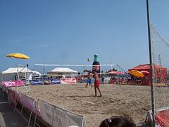 Beach volleyball at the Olympic Port, in Barcelona, Spain