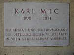 Karl Mič - memorial plaque