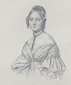 Fanny Westerdahl. Teckning utförd av Maria Röhl 1836.
