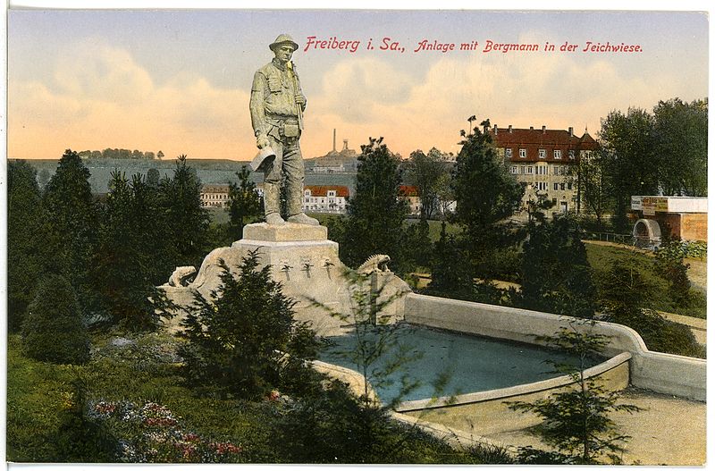 File:16528-Freiberg-1913-Anlage mit Bergmann in der Teichwiese-Brück & Sohn Kunstverlag.jpg