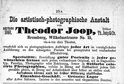 Advertising for Th. Joop in 1890