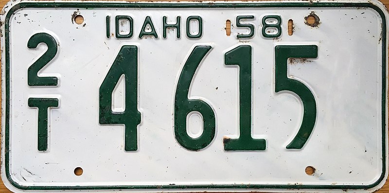 File:1958 Idaho license plate.JPG
