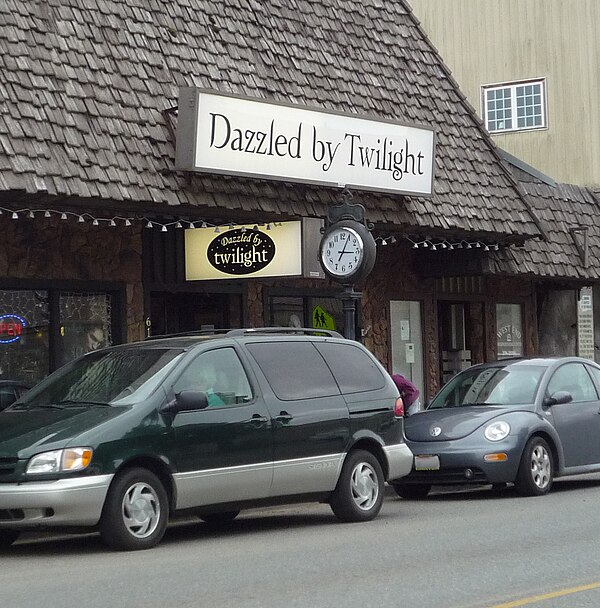 A store catering to tourists interested in the Twilight series in Forks, Washington.