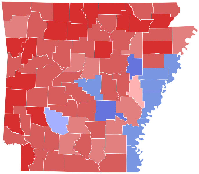 File:2016 United States Senate election in Arkansas results map by county.svg