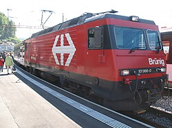Locomotiva FFS alla stazione di Brienz