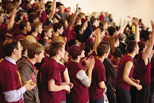 Students cheer on the Panthers at the 63rd Annual Invitational. 63rdTourney2010.jpg