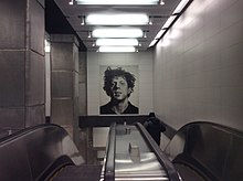 Chuck Close's portrait of Glass in a New York City Subway's 86th Street station 86 St 2 Av Jan 2017 17.jpg