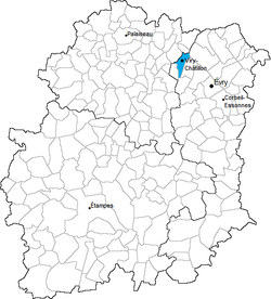 Kanton Viry-Châtillon na mapě departementu Essonne