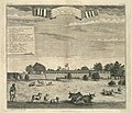 Kasteel Batavia gezien vanaf het Koningsplein, Johann Wolfgang Heydt (tekenaar) en N. Mettel (graveur), 1738, koperdruk op papier, collectie Koninklijke Bibliotheek, 's-Gravenhage