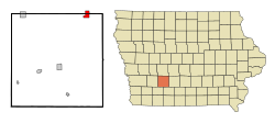 Adair County Iowa Incorporated and Unincorporated areas Stuart Highlighted.svg