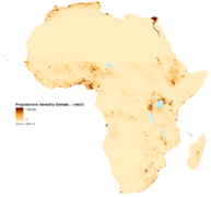 Густота населення Африки