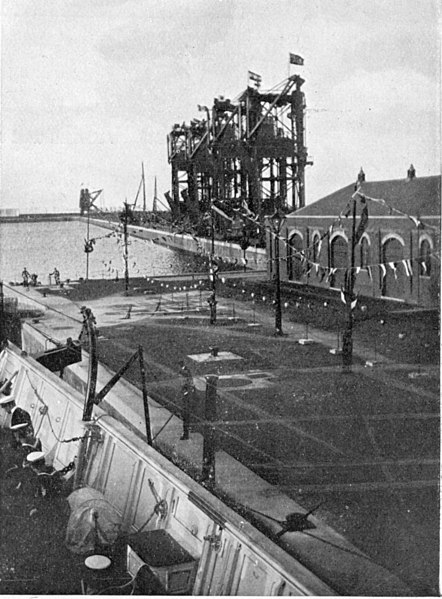 Opening of the Queen Alexandra Dock in 1907. Picture taken by Queen Alexandra