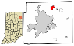 Местоположение Лео-Седарвилля в округе Аллен, штат Индиана. 
