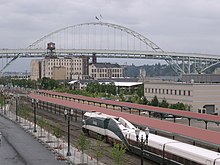 Amtrak Cascades consist in Portland, Oregon, with NPCU at the head of the train.