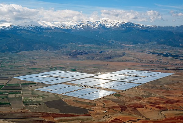 The 150 MW Andasol solar power station is a commercial parabolic trough solar thermal power plant, located in Spain. The Andasol plant uses tanks of m