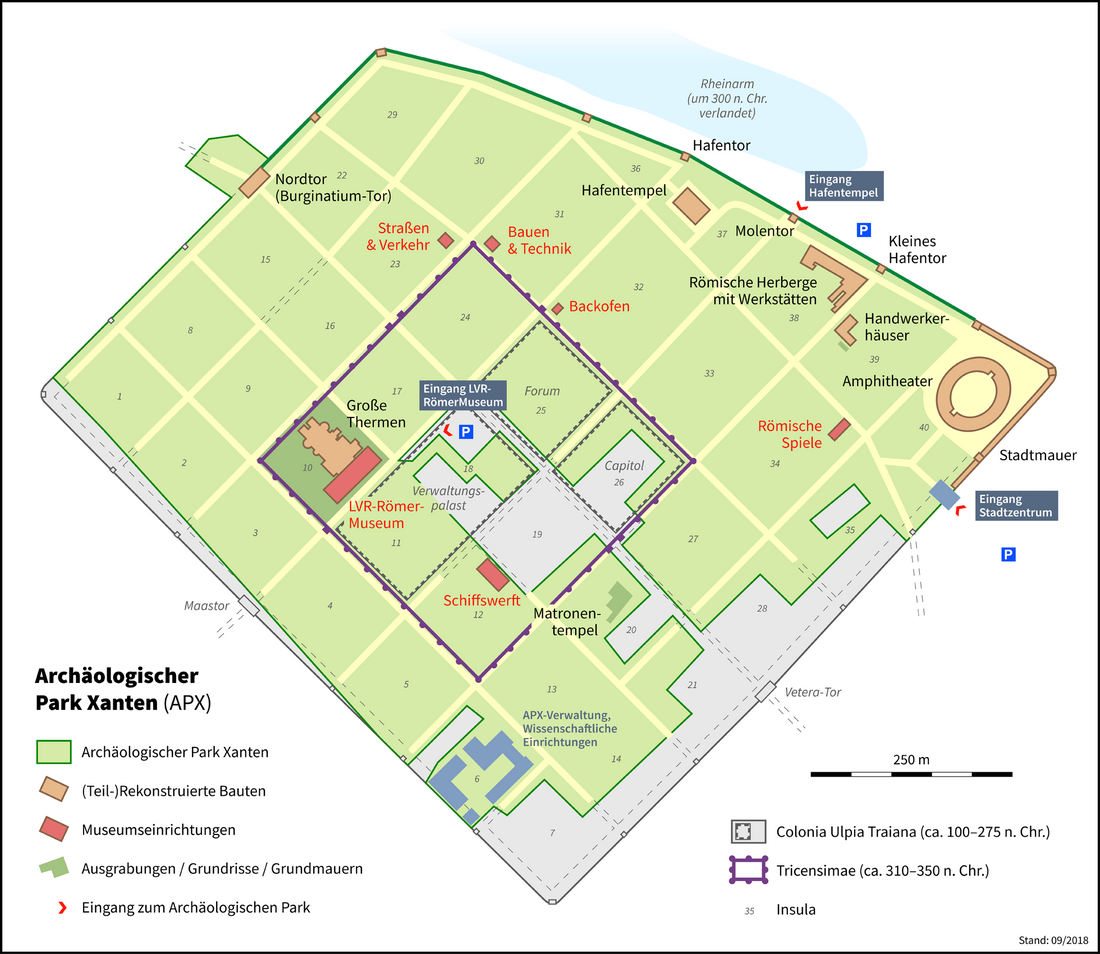 Liste der Insulae und Bauten in der Colonia Ulpia Traiana