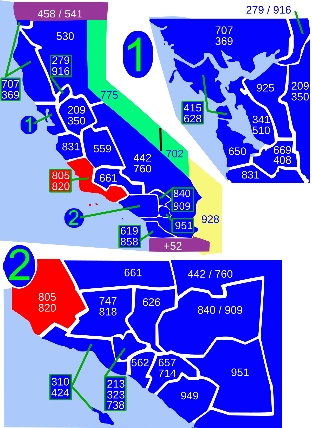 805 area code map Area Codes 805 And 820 Wikipedia