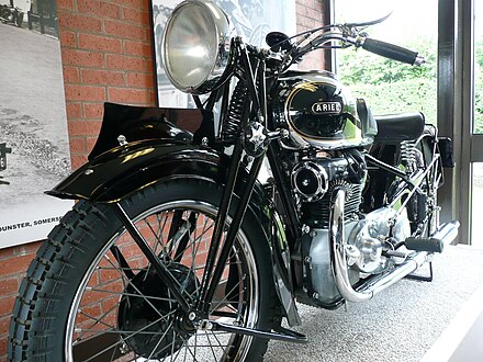 Ariel Square Four 600 cc 1935 (at the National Motorcycle Museum (UK) Ariel Square Four 600cc 1935.JPG