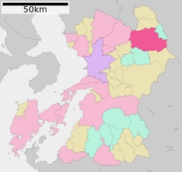 Situering van Aso in de prefectuur Kumamoto