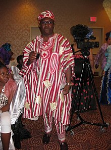 A Nigerian man in Aso Oke. Aso oke.jpg