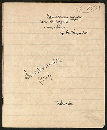 Diary of Iliya Enchev from the First World War. Manuscript. Original. 18.03.1916-12.4.1916