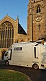 BBC outside broadcast van at West entrance.jpg