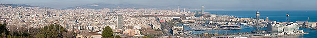 Blick vom Beag Montjuïc af Barcelona